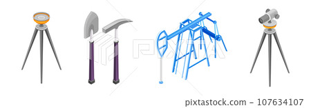 Geology and Earth Exploration Scientific Geological Tools Vector Set Geology and Earth Exploration Scientific Geological Tools Vector Set 107634107