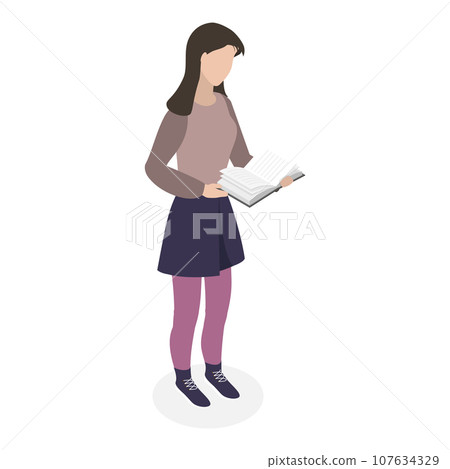 3D Isometric Flat Vector Illustration of Modern Students. Item 1 3D Isometric Flat Vector Illustration of Modern Students. Item 1 107634329