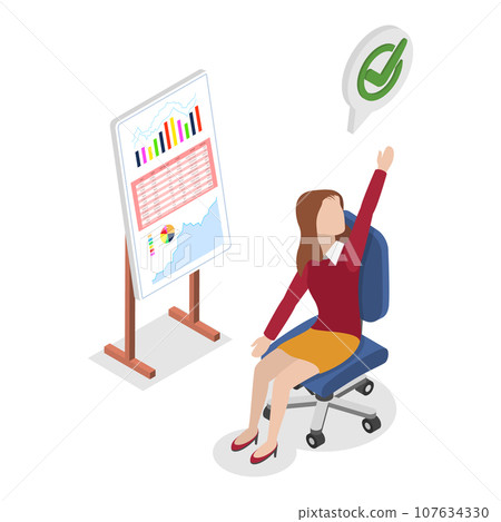 3D Isometric Flat Vector Illustration of Exercise At Work. Item 1 3D Isometric Flat Vector Illustration of Exercise At Work. Item 1 107634330
