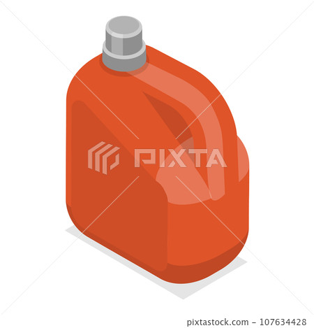 3D Isometric Flat Vector Set of Blank Plastic Canister. Item 3 3D Isometric Flat Vector Set of Blank Plastic Canister. Item 3 107634428