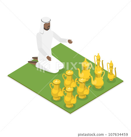 3D Isometric Flat Vector Illustration of Eastern Bazaar. Item 4 107634459