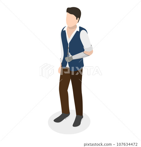 3D Isometric Flat Vector Illustration of People with Different Types Of Disabilities. Item 3 3D Isometric Flat Vector Illustration of People with Different Types Of Disabilities. Item 3 107634472