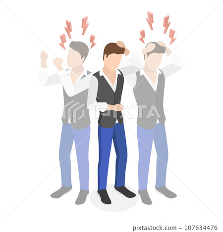 3D Isometric Flat Vector Illustration of Melancholy. Item 1 107634476