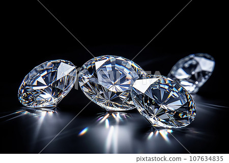 Diamonds on a black background Diamonds on a black background 107634835