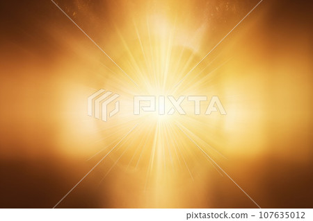 abstract of light lens flare in gold background. Generative AI 107635012