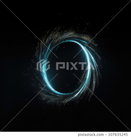 Abstract technology hud interface hologram elements neon lights, circle percent vitality innovation on hi tech future design. Generative AI 107635245