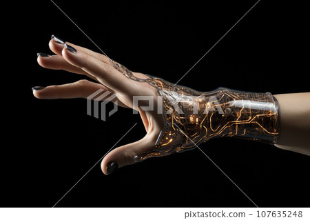 Perfect Robotic hand on background. Generative AI Perfect Robotic hand on background. Generative AI 107635248