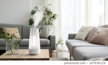 Automatic air freshener in white living room Automatic air freshener in white living room 107636129
