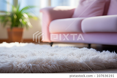 Close up creative carpet, located in a modern living room Close up creative carpet, located in a modern living room 107636191