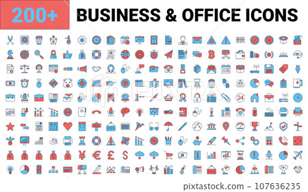 Set vector business, banking and finance icons 107636235