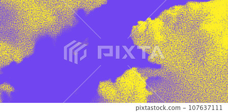 Halftone Sky with Clouds. Duotone Abstract Background 107637111