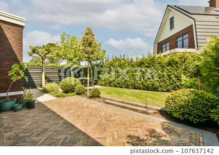 an outside area with trees and bushes in the fore - image was taken from my camera's trip around the world 107637142