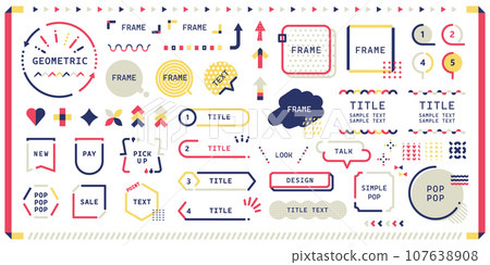 Geometric design set _ retro pop vector design 107638908