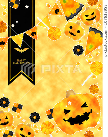 Halloween illustration background, vertical/vertical position 107638955