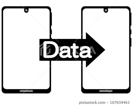 Smartphone data transmission icon 107639461