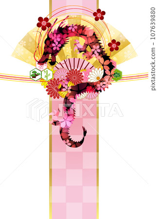 Dragon New Year's card zodiac background 107639880