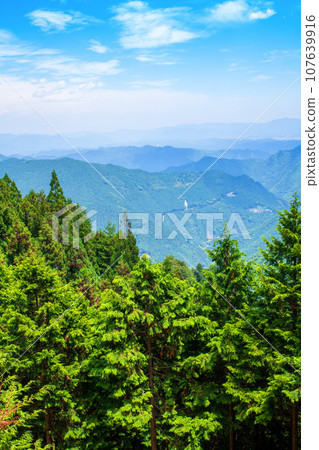 三峰神社、奧宮Harukahaiden、展望台的風景，秩父市 107639916