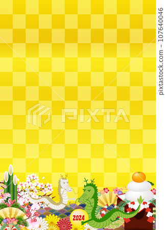 Dragon New Year's card zodiac background 107640046