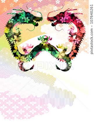 龍新年賀卡生肖背景 龍新年賀卡生肖背景 107640261