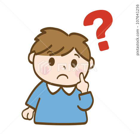 Hatena? A nursery school boy wonders Hatena? A nursery school boy wonders 107641256