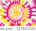Tie dye. Swirled tie dye background texture. pink and yellow. 107641349