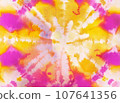 Tie dye. Floral tie dye background texture. pink and yellow. 107641356