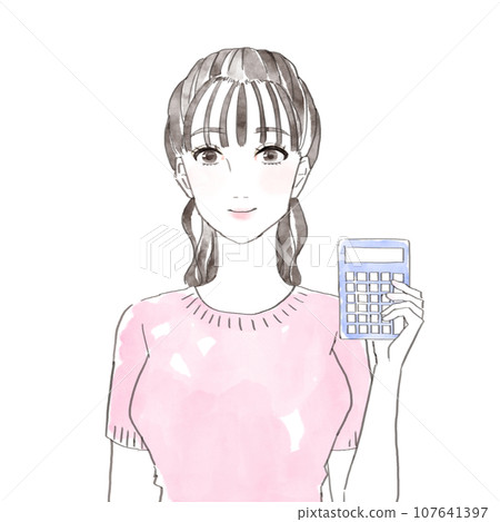 Woman with a calculator Woman with a calculator 107641397