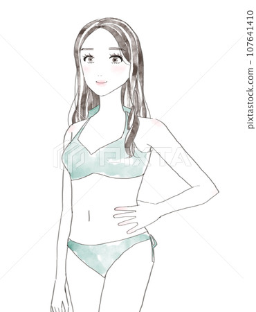 A woman in a bathing suit A woman in a bathing suit 107641410
