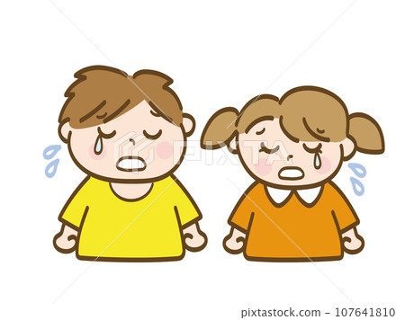 Crying boy and girl_lower elementary school students_toddler 107641810