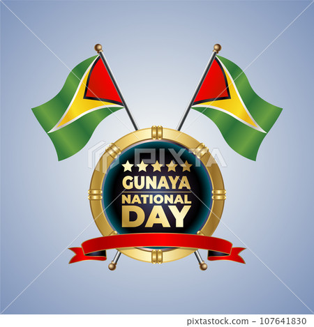 Small National flag of Gunaya on Circle With garadasi color background Small National flag of Gunaya on Circle With garadasi color background 107641830