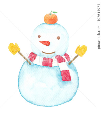 Kagami-mochi style snowman Kagami-mochi style snowman 107641971