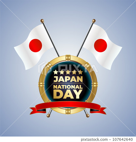 Small National flag of Japan on Circle With garadasi color background 107642640