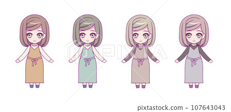動漫風格女孩角色變形全身插畫集 動漫風格女孩角色變形全身插畫集 107643043