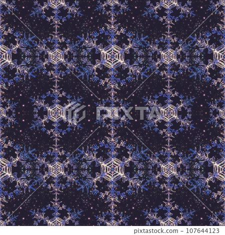Beautiful snowflake seamless pattern background material Beautiful snowflake seamless pattern background material 107644123