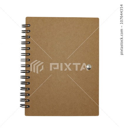 brown notebook isolated on white background brown notebook isolated on white background 107644354