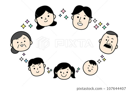 人們例證微笑的家庭 107644407