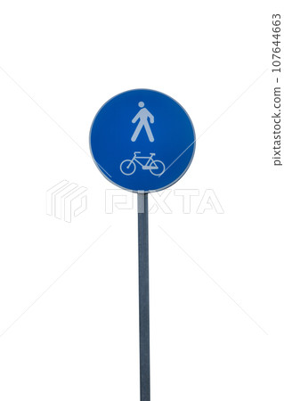 bicycle and pedestrian lane road sign bicycle and pedestrian lane road sign 107644663