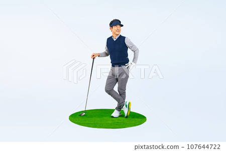 Middle-aged man with a golf club (We also sell cutout PNGs. See author profile) Middle-aged man with a golf club (We also sell cutout PNGs. See author profile) 107644722