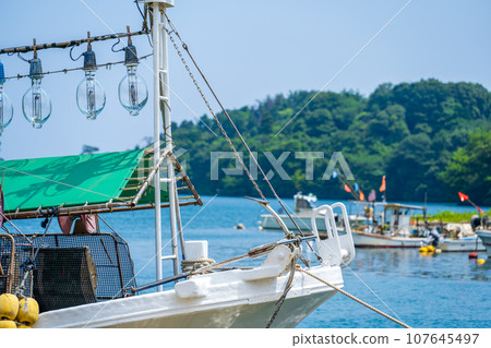 夏季的九十九灣及其魷魚產業和風景優美的海灣 | 能登半島形象 | 能登形象 | 石川縣能登町 夏季的九十九灣及其魷魚產業和風景優美的海灣 | 能登半島形象 | 能登形象 | 石川縣能登町 107645497