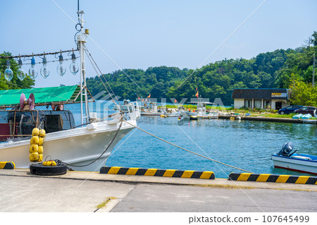 Kujuku Bay in summer with its squid industry and scenic cove | Noto Peninsula image | Noto image | Noto Town, Ishikawa Prefecture Kujuku Bay in summer with its squid industry and scenic cove | Noto Peninsula image | Noto image | Noto Town, Ishikawa Prefecture 107645499