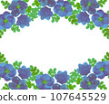blue flower watercolor frame 107645529