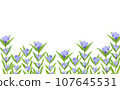 Gentian flower watercolor frame 107645531