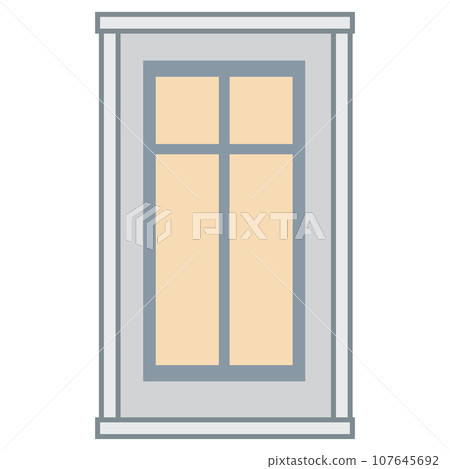 Rectangular colored window for home isolated on white background. Clipart. Rectangular colored window for home isolated on white background. Clipart. 107645692