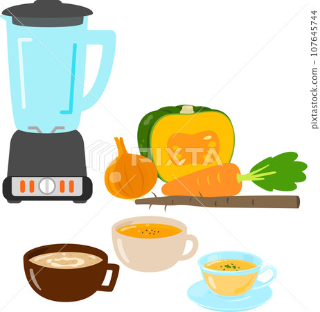 blender and vegetable potage 107645744