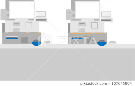 Image illustration of semi-self checkout Image illustration of semi-self checkout 107645904
