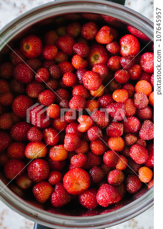 Strawberry berry background close-up Strawberry berry background close-up 107645957