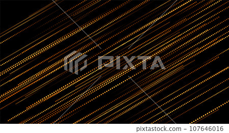Glowing golden dotted lines abstract background 107646016