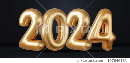 3d Happy New Year 2024. 107646181