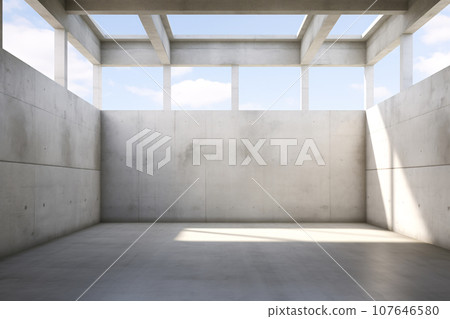 Abstract Modern Concrete Room with Skylight Abstract Modern Concrete Room with Skylight 107646580