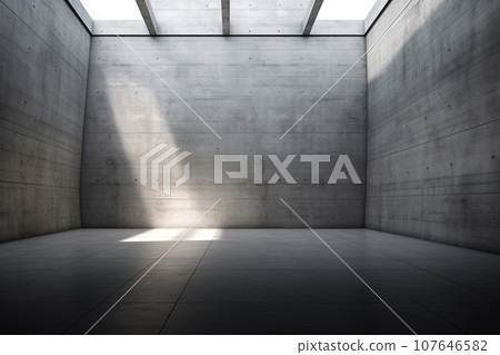 Abstract Modern Concrete Room with Skylight 107646582